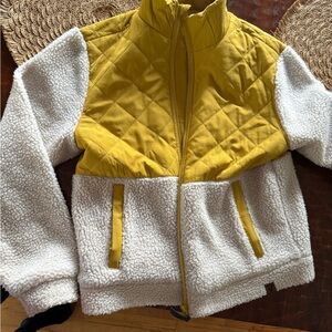 Yellow and White Women's Teddy Two-Tone Mustard Quilted Jacket